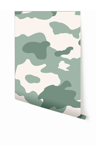 Camo© Wallpaper in Seafoam