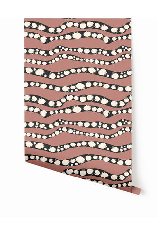 Serpent© Wallpaper in Salmon