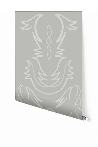 Side Saddle© Wallpaper in Sky Grey