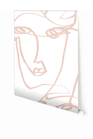 Femme© Wallpaper in Soft Pink