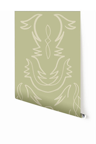 Side Saddle© Wallpaper in Stonecrop