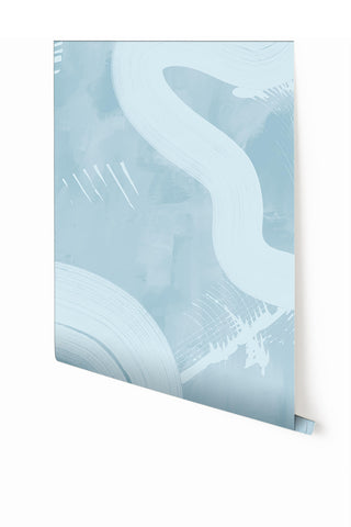 Untamed© Mural Wallpaper in Powder Blue